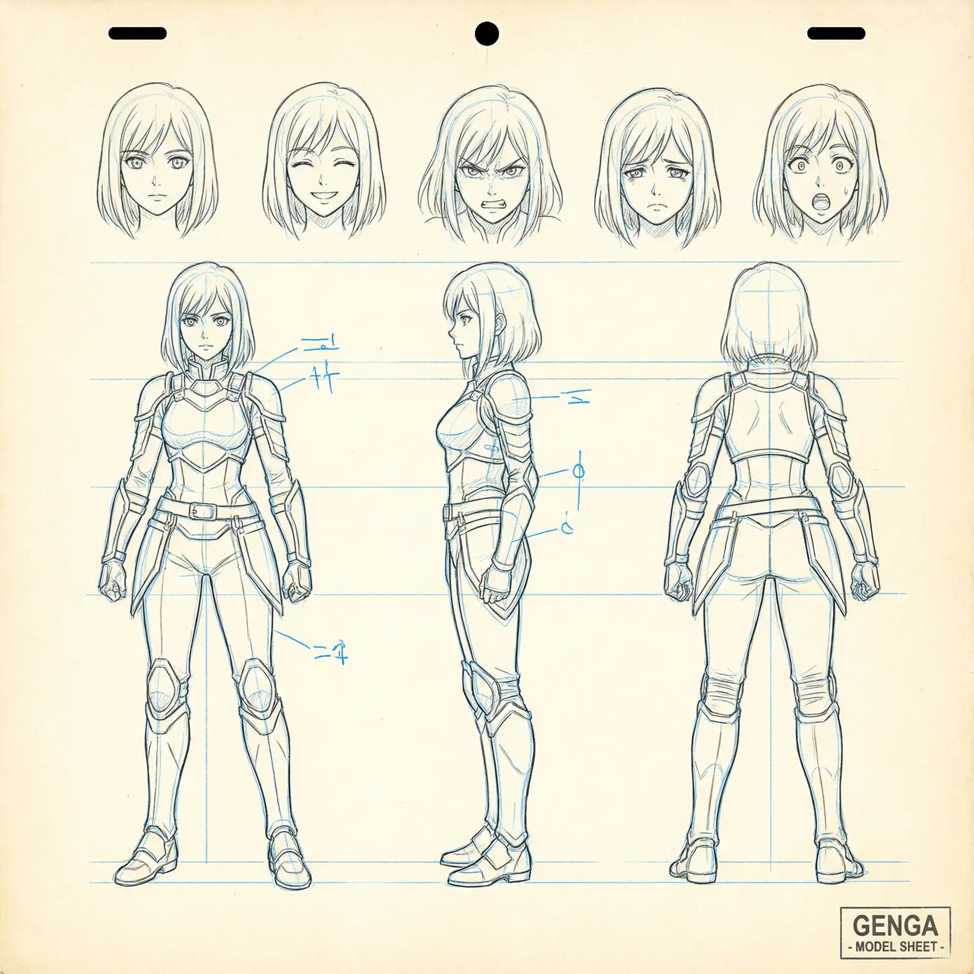 角色设定表 - 三面图与表情集 里番 角色设计