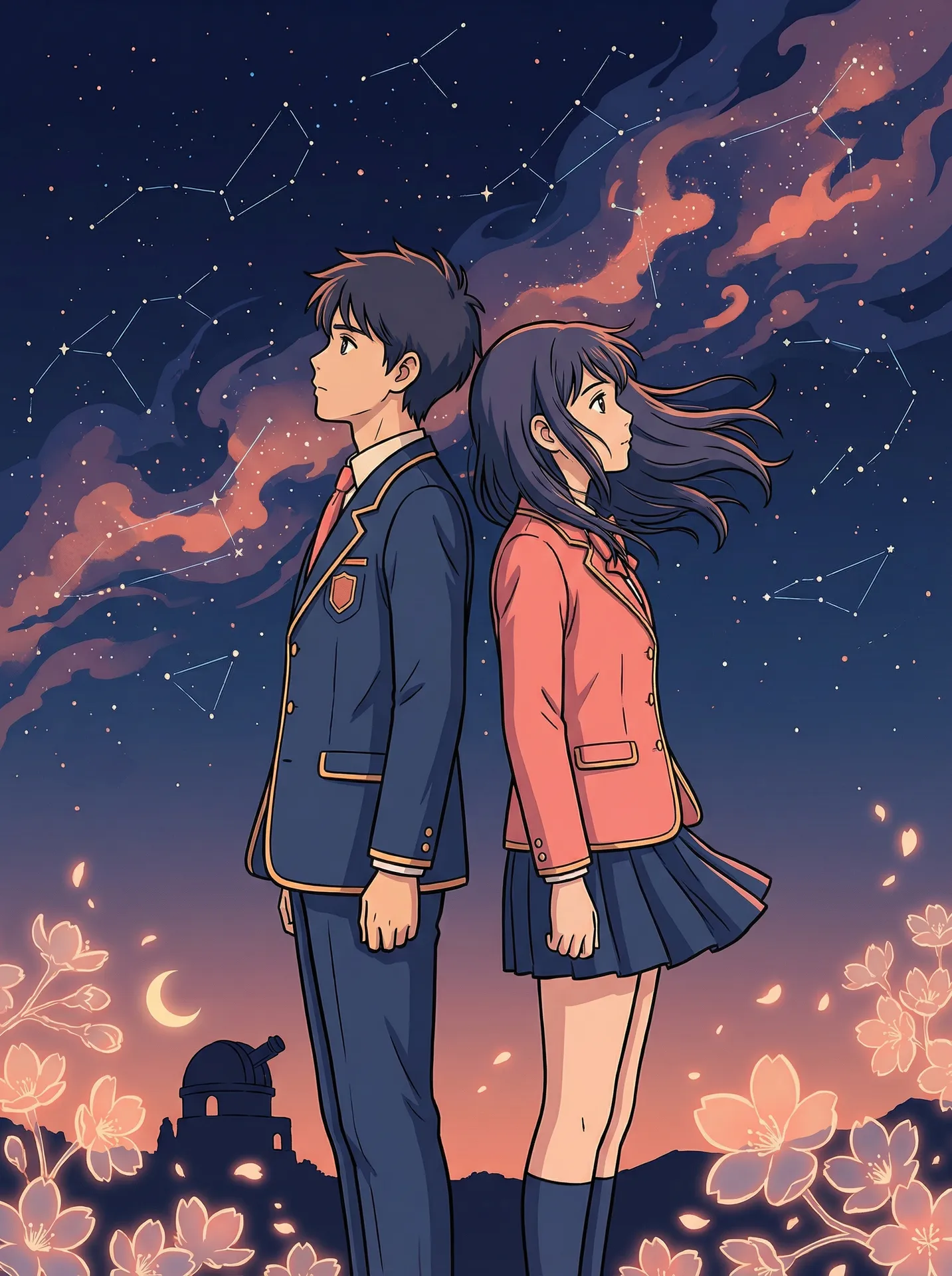 同人画作 - 星空下的少年少女 里番 同人